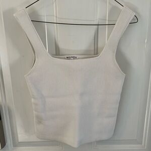 Ivory Reformation Julia Ribbed Sweater Tank MEDIUM